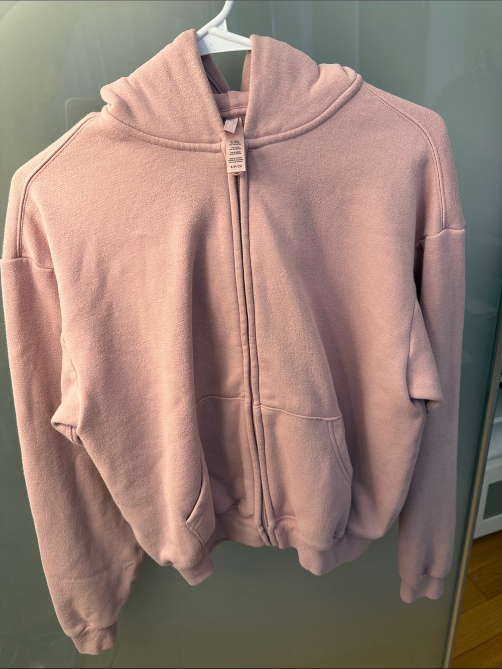 SKIMS Dusty Pink Zip-Up Hoodie Jacket